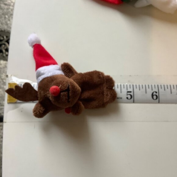 Christmas Finger Puppets Santa Snowman & Reindeer Plush Holiday Toys Set of 3 - Picture 4 of 5